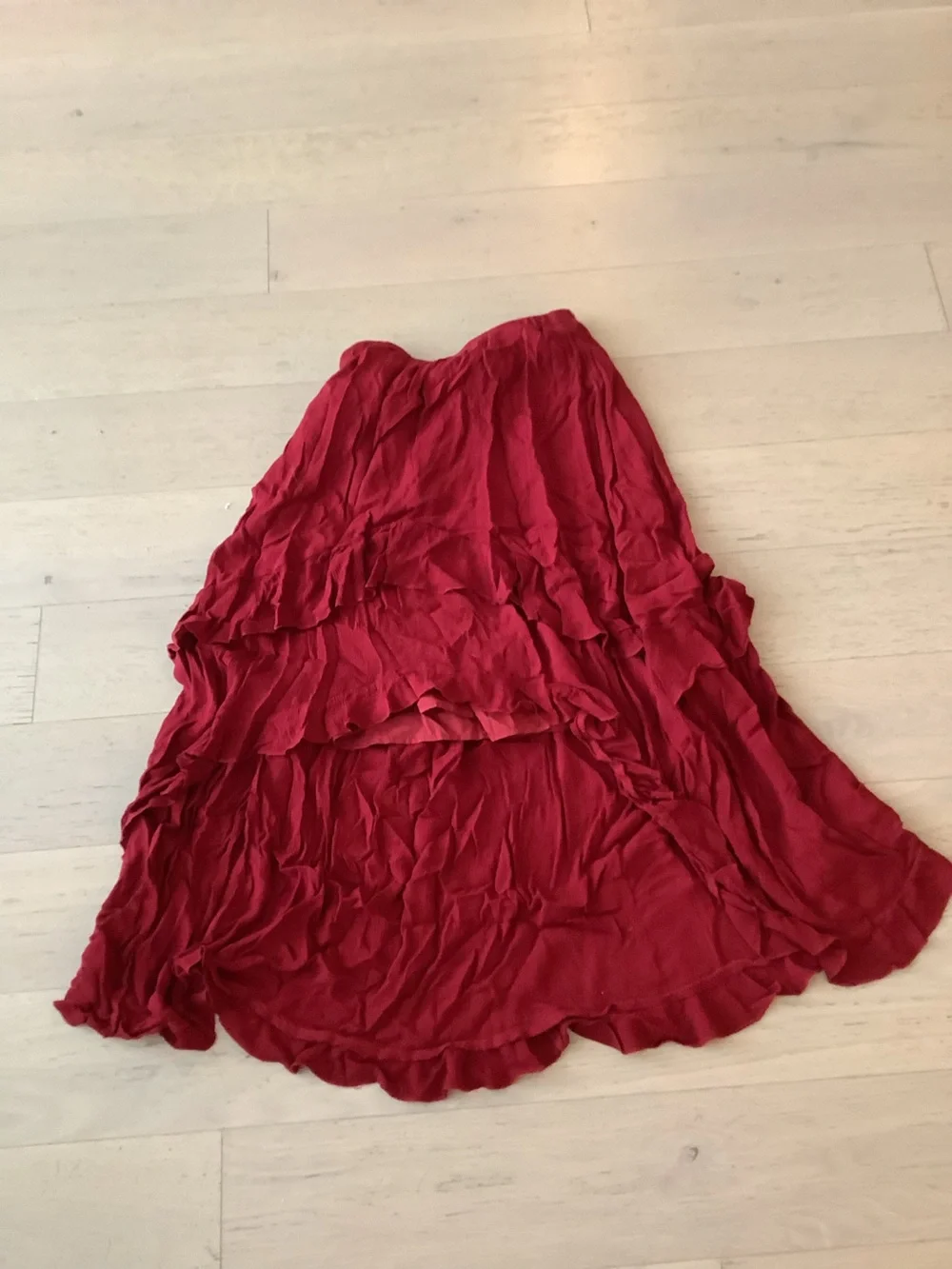 Joyfolie Red High-Low Ruffle Skirt 14